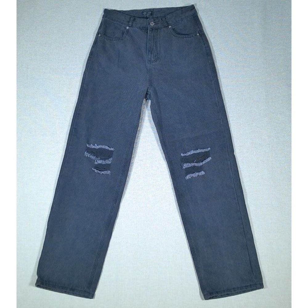 New White fox Boutique Current Moment Jeans Women's  Large Acid Black  Cut Out‎